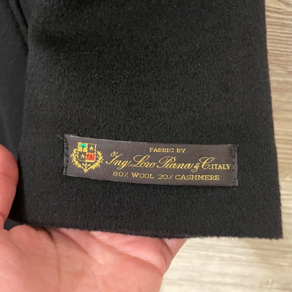 ALBERT NIPON LORO PIANA Italy Black Wool and Cashmere Coat Size 4 Hooded - Picture 2 of 10